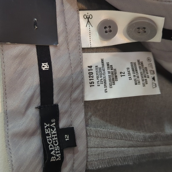 NWT Badgley Mischka, Grey Stretch Trouser, Size 12 - Picture 5 of 5